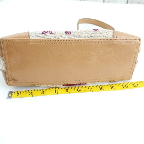 Womens Cream Red Embroidered Adjustable Shoulder Strap Baguette Handbag … - Picture 11 of 14